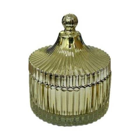 CANDELA IN VETRO 13X10 ORO